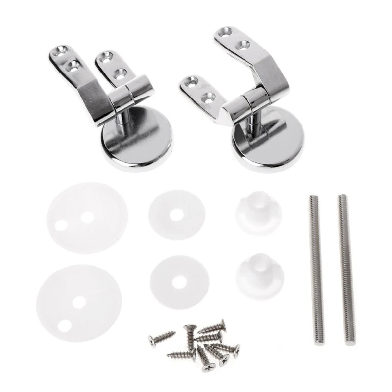

Alloy Toilet for SEAT Hinges Mountings Set Chrome with Screws For Toilet Accesso