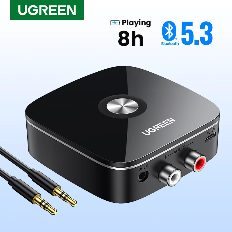 

Адаптер UGREEN AUX RCA Bluetooth для домашней стереосистемы, Hi-Fi 3,5 мм RCA Bluetooth адаптер для старого стереоприемника