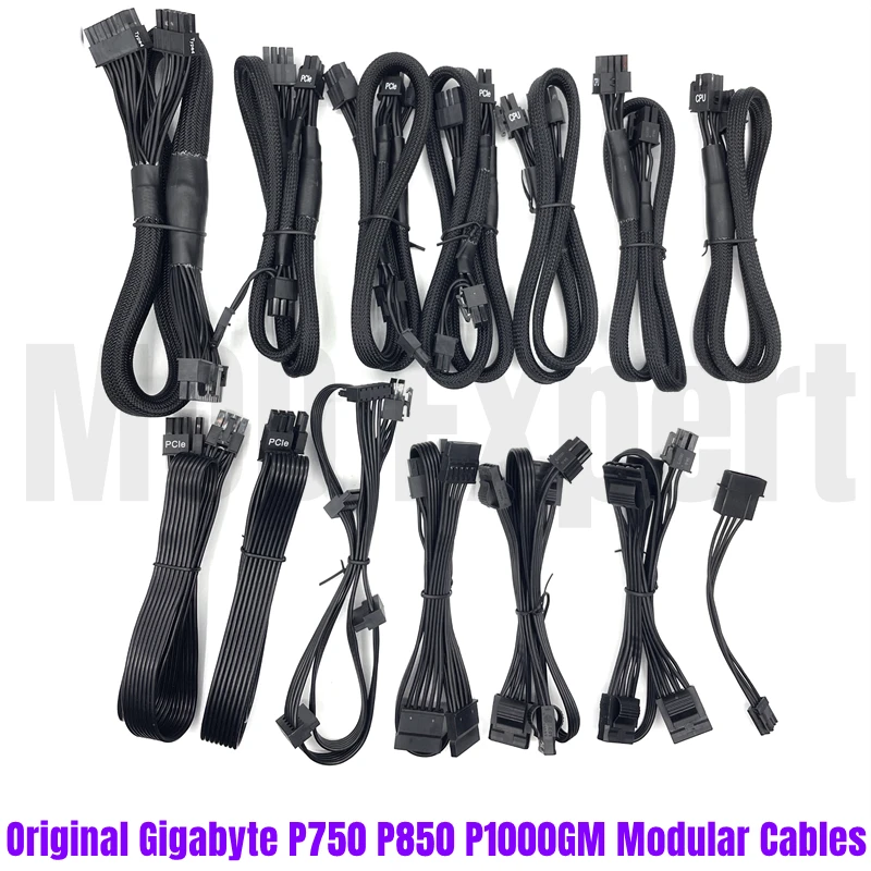 Original GIGABYTE Modular Cables for P750GM P850GM P1000GM PSU GPU PCIe 8Pin 6+2Pin Dual 8Pin CPU 4+4P SATA PATA Molex AXT 24Pin