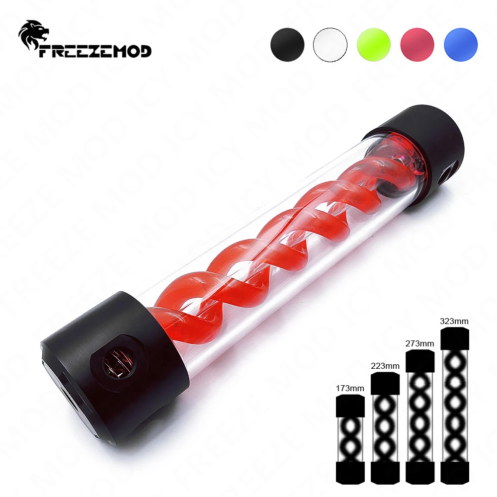 

FREEZEMOD DNA Water Tank AURA Rainbow Spiral Cylinder Reservoir POM OD50mm Integrated Liquid Cooler Bubble Exhauster 5V/12V RGB