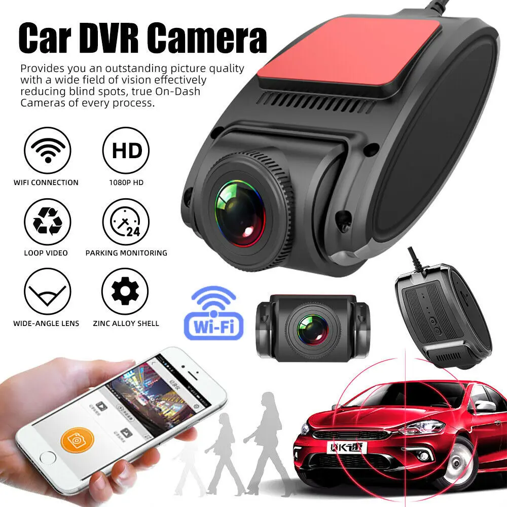 

Dash Cam WiFi Car DVR 1080P HD Night Vision G-sensor Vehicle Dash Camera Rear View Video Auto Recorder 24H Parking Monitoring