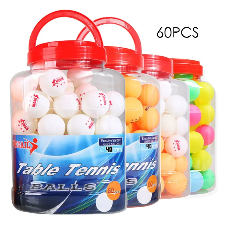 

60PCS Table Tennis Balls for Sport Training Competitions High Bouncy Durable Table Tennis Balls Three-Star Level Abs