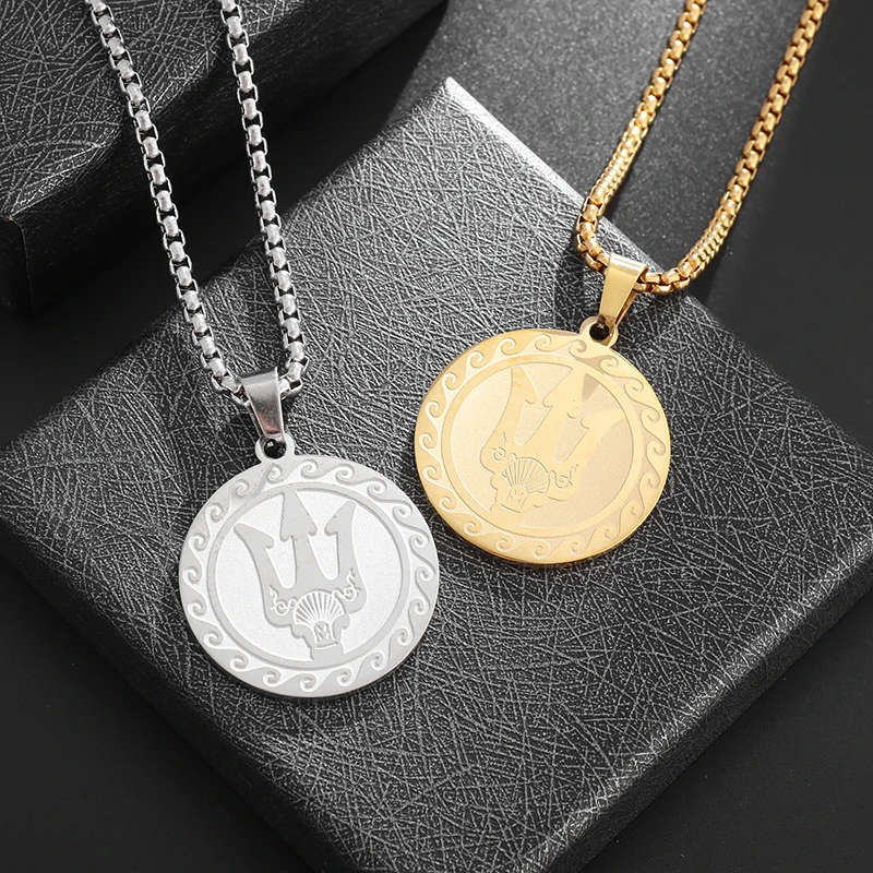 

Цепочка с подвеской-медалью из нержавеющей стали