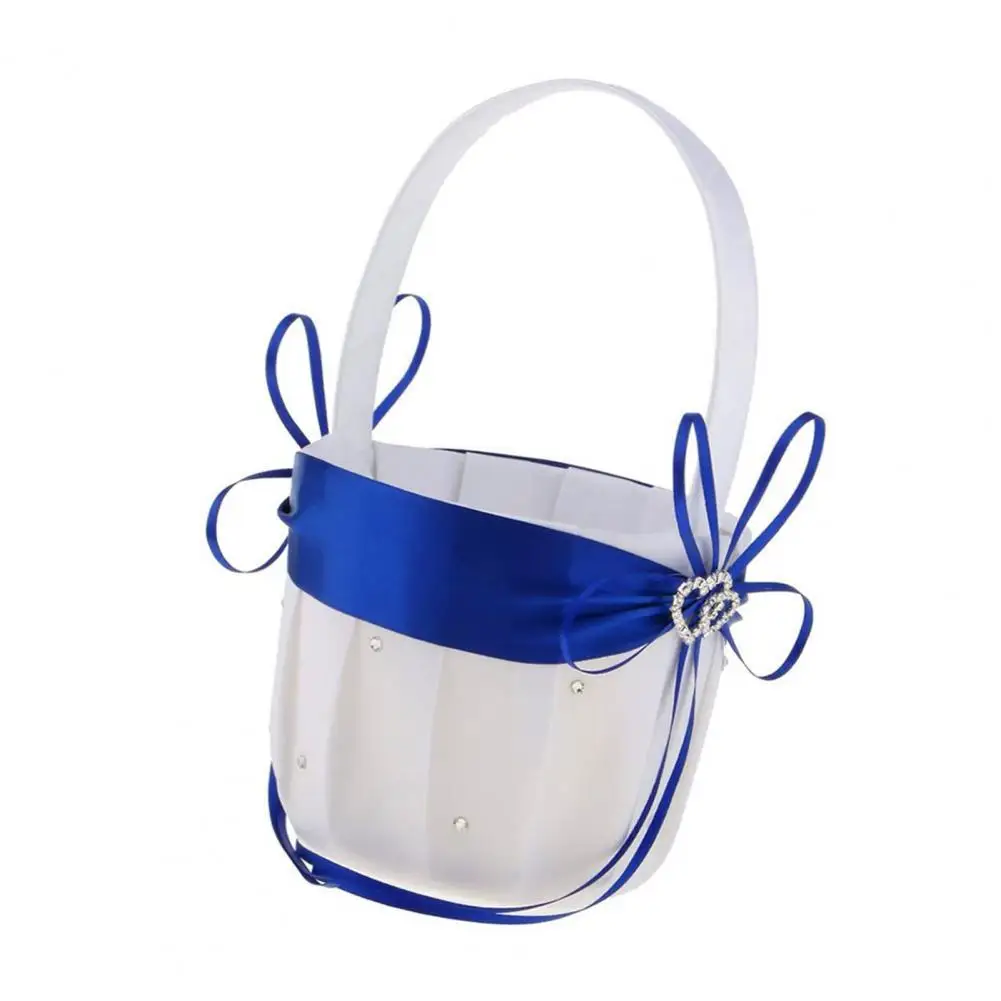 

Flower Basket Lace Elegant Appearance Bowknot Wedding Basket Party Supplies Home Storage Baskets for Banquet