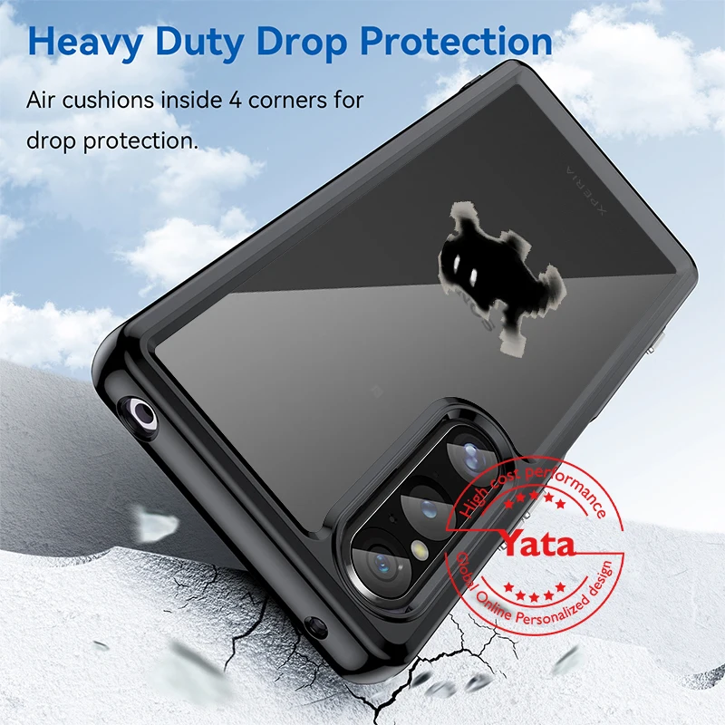 Yata для Sony Xperia 1 V 5G чехол телефона роскошный ударопрочный бампер защитный в стиле