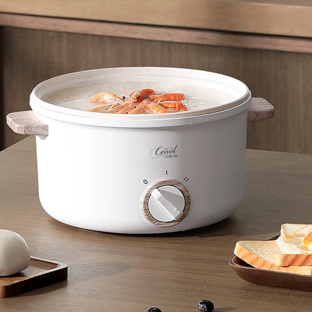 

Multi-functional Cookers Household Electric Hot Pot Mini Wok One Piece Mini Cuisine Electric Boiling Pot Frying Pot Soup Cooking