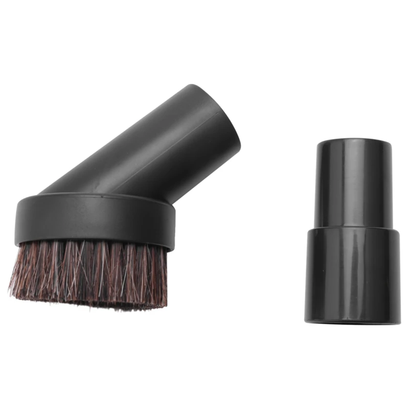 

25MM Horse Hair Round Dust Brush 1.25inch Cleaner Vacuum Brush Soft Bristles with 1-1/4inch to 1-3/8inch Hose Adapter