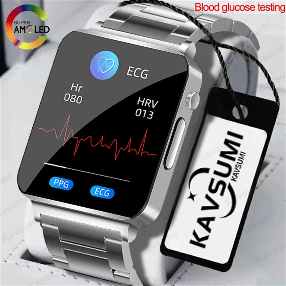 

New Painless Non-Invasive Blood Glucose Smart Watch Men Healthy ECG Blood Pressure Exercise Smartwatch Blood Glucose Meter Clock