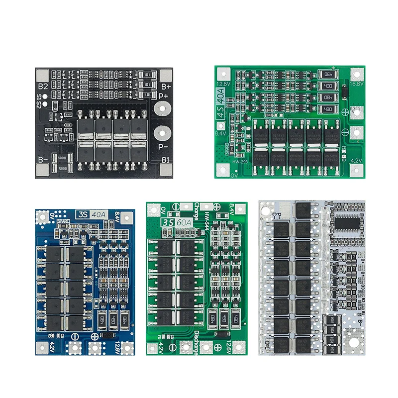 

3S 4S 5S Li-ion Lithium Battery 18650 Charger BMS 25A 30A 40A 60A 100A Protection Board with Balance For Drill Motor