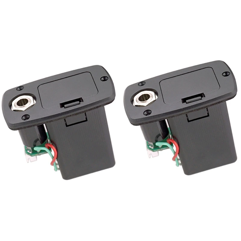 

2X ABS 9V Guitar Pickup Battery Case Box For Electric Acoustic Guitar Bass Storage Cover Replacement