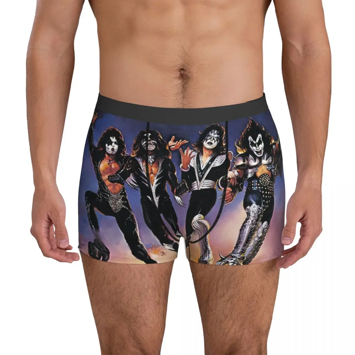 Kiss Band Underwear Kiss Band Art Sexy Panties Printing Boxer Brief Pouch Male Large Size Boxershorts