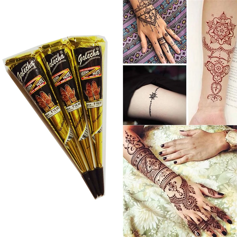 

Индийская тату-паста из хны, конусная краска для тела, временная наклейка для боди-арта, краска для тела Менди