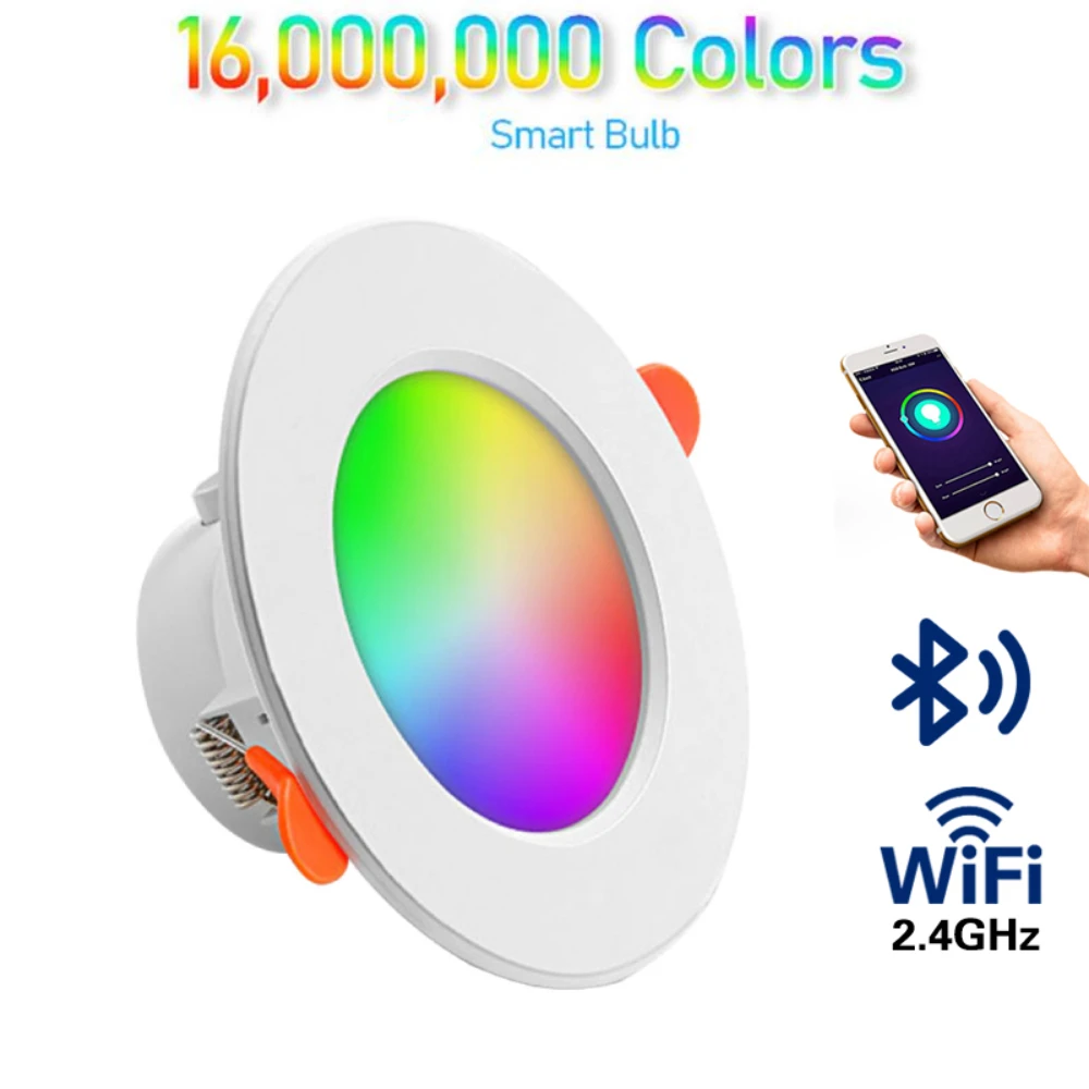 

1-10pcs LED Smart Downlight Indoor Light Spotlight WiFi Tuya Bluetooth Control 10W RGB AC 85-260V Ceiling Light Decoration