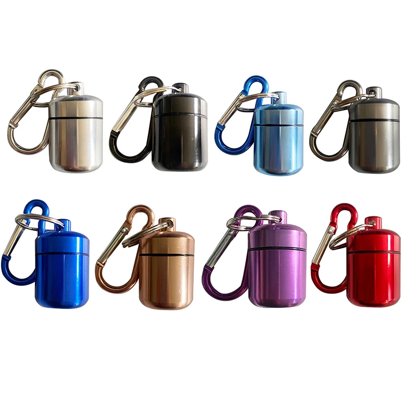 Брелок для ключей из алюминиевого сплава маленькая коробка таблеток чехол