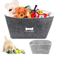 Felt Pet Toy Storage Basket Foldable Large Capacity Pet Clothes Storage Accessories Box with Metal Handle Durable Bag Product