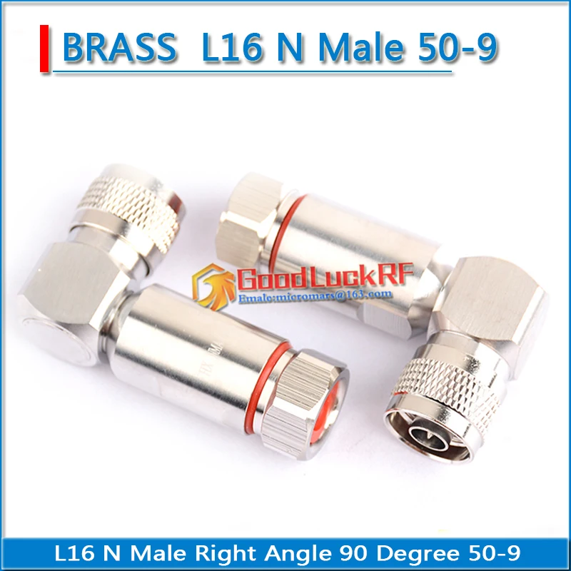 

High-quality L16 N Male Right Angle 90 Degree Clamp Solder 1/2" corrugated cable super flexible feeder 50-9 RF connector Brass