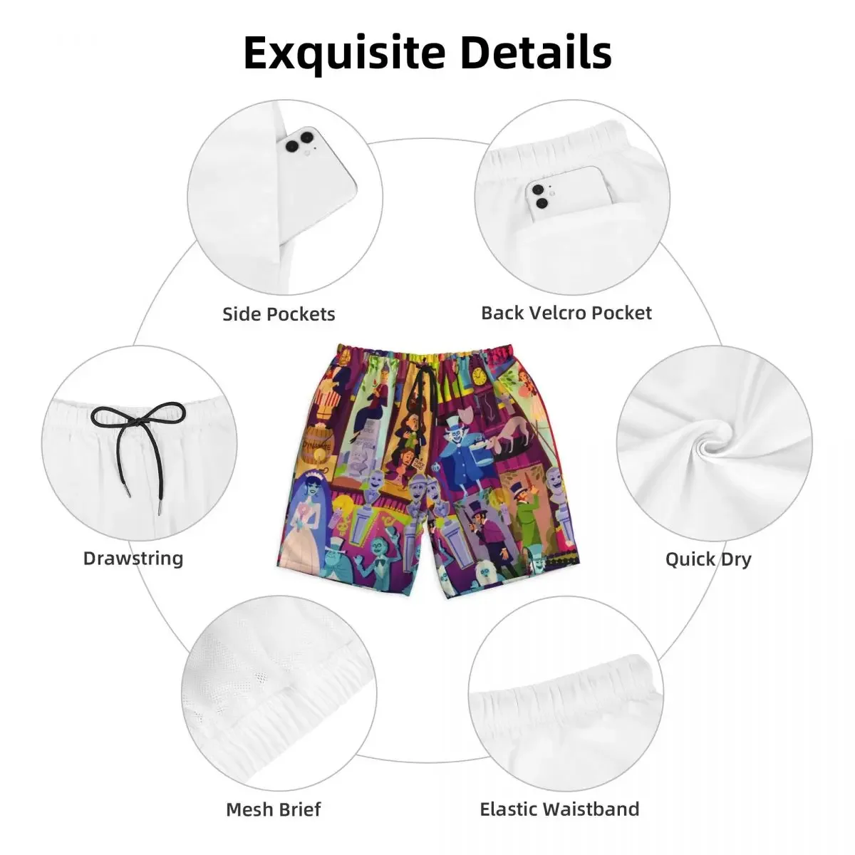 Пляжные шорты на заказ мужские быстросохнущие пляжные для Хэллоуина счастливые