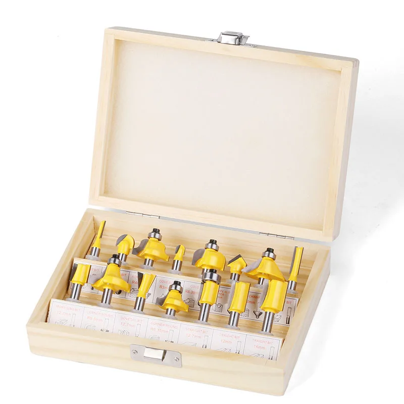 

Набор фрез LETIITTGOO 15 шт., твердосплавные, 1/4", для дерева