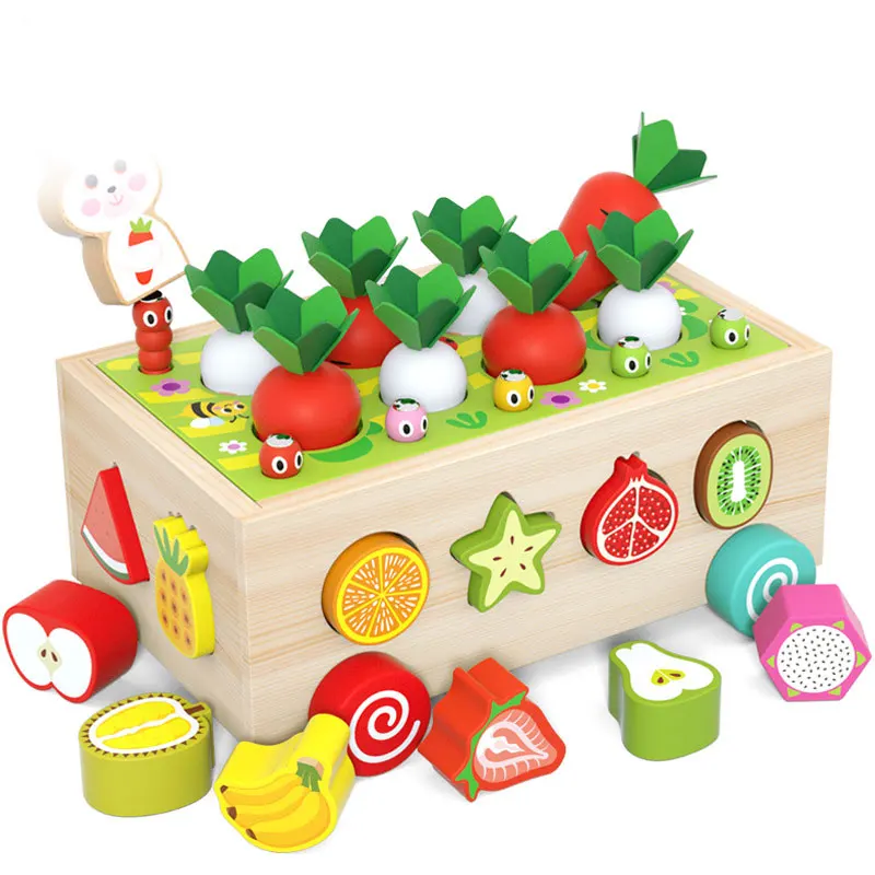 

Детские развивающие игрушки, фермерский садовый фрукт, многофункциональная форма, соответствующий трактор, насекомые, натягивающий редис, ...