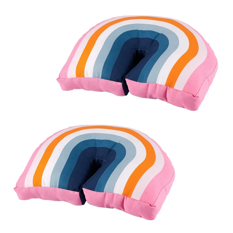 

2X Rainbow U Shape Kids Pillow Room Neck Pillow Cushion Cute Baby Pillows Sleep Toys Stuffed Dolls Birthday Gift