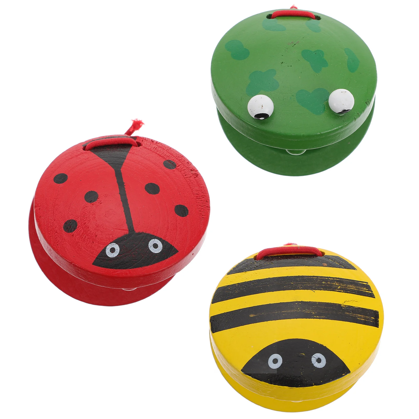 

3 Pcs Cartoon Animal Castanets Mini Toy Children Percussion Instrument Interesting Music Wooden Small Toys Kids Montessori