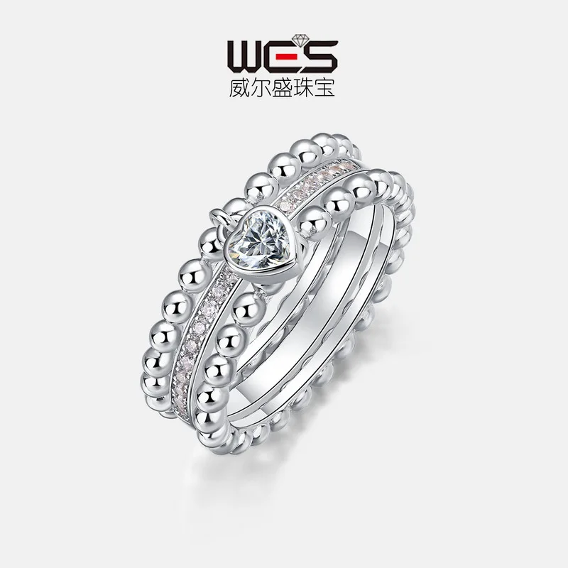 Новое сложенное кольцо из 18-каратного золота инкрустированное цветными