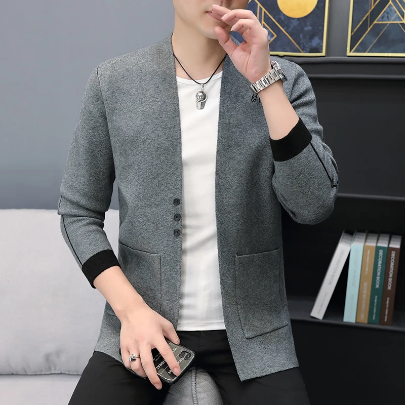 Sweater men 2022 spring new young and middle-aged men cardigan casual long sleeve loose coat men