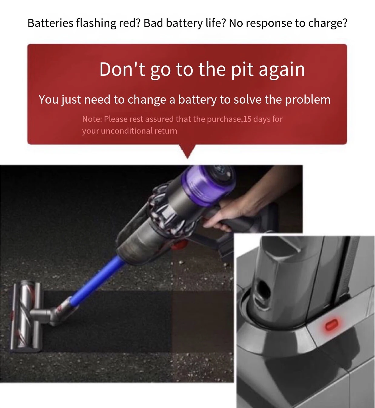 Литий-ионный аккумулятор Dyson 22 2 в 6800 мАч подходит для DC35 DC45 DC31 DC34 DC44 Animal 8.8Ah |