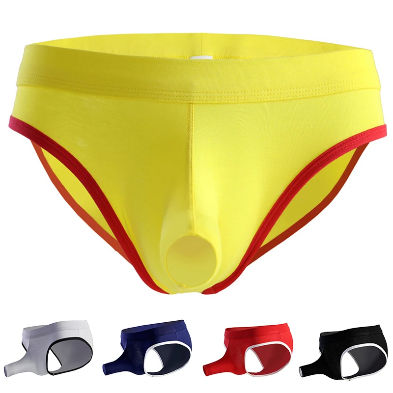 

Open Top Elephant Pouch Briefs Charming Sexy Men Panties Skin-friendly Soft Underpant Breathable Comfortable Solid Color Panties
