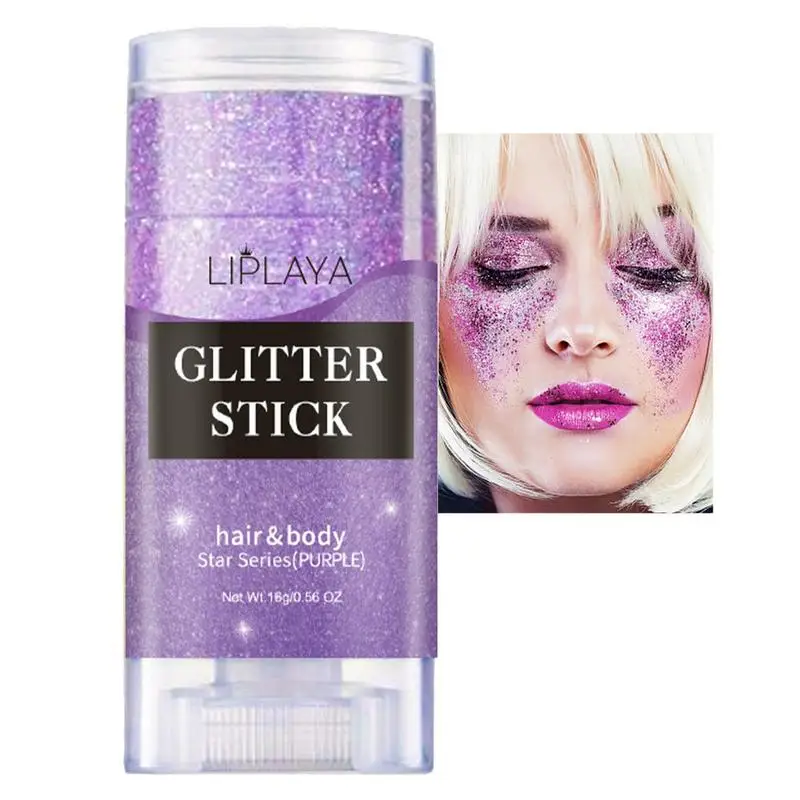 

Glitter Stick Make Up | Safe and Gentle Face Glitter Gel Shiny Eye Shadow | Tri-Color Symphony Eyeshadow for Stage Makeup Party