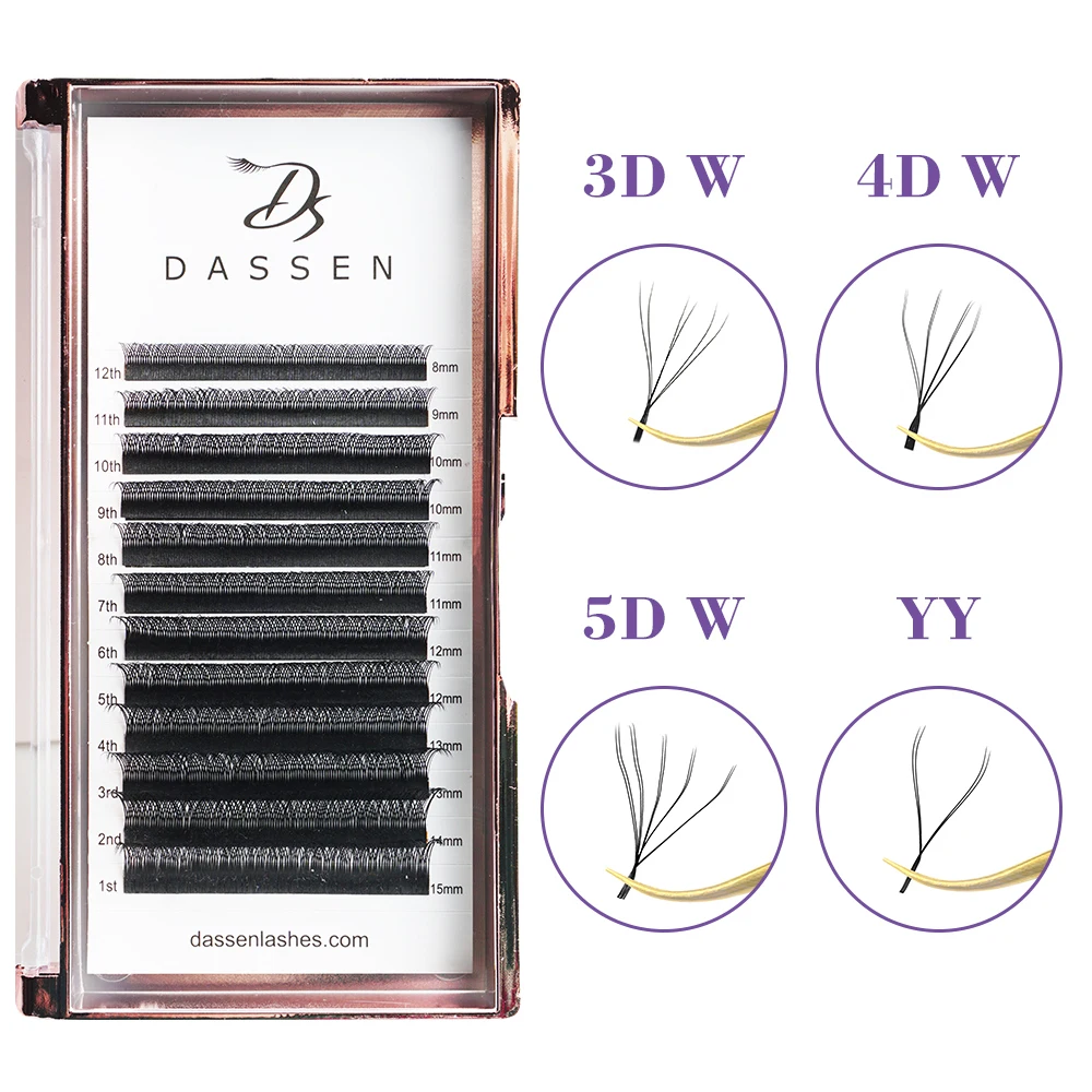 

W ресницы для наращивания 3D готовые вееры W ресницы матовые черные объемные ресницы легкие вееры W форма поставка ресниц 0,07 D изгиб