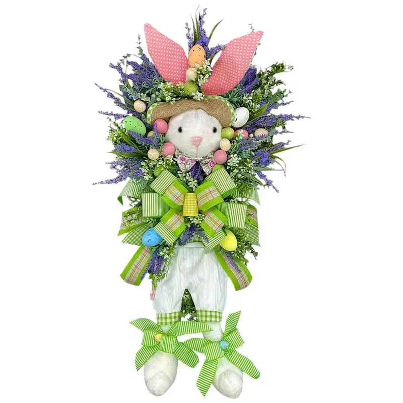 

Easter Rabbit Wreath For Front Door Easter Bunny Door Pendant Ornament For Home Decor Easter Garden Decoration Supplies