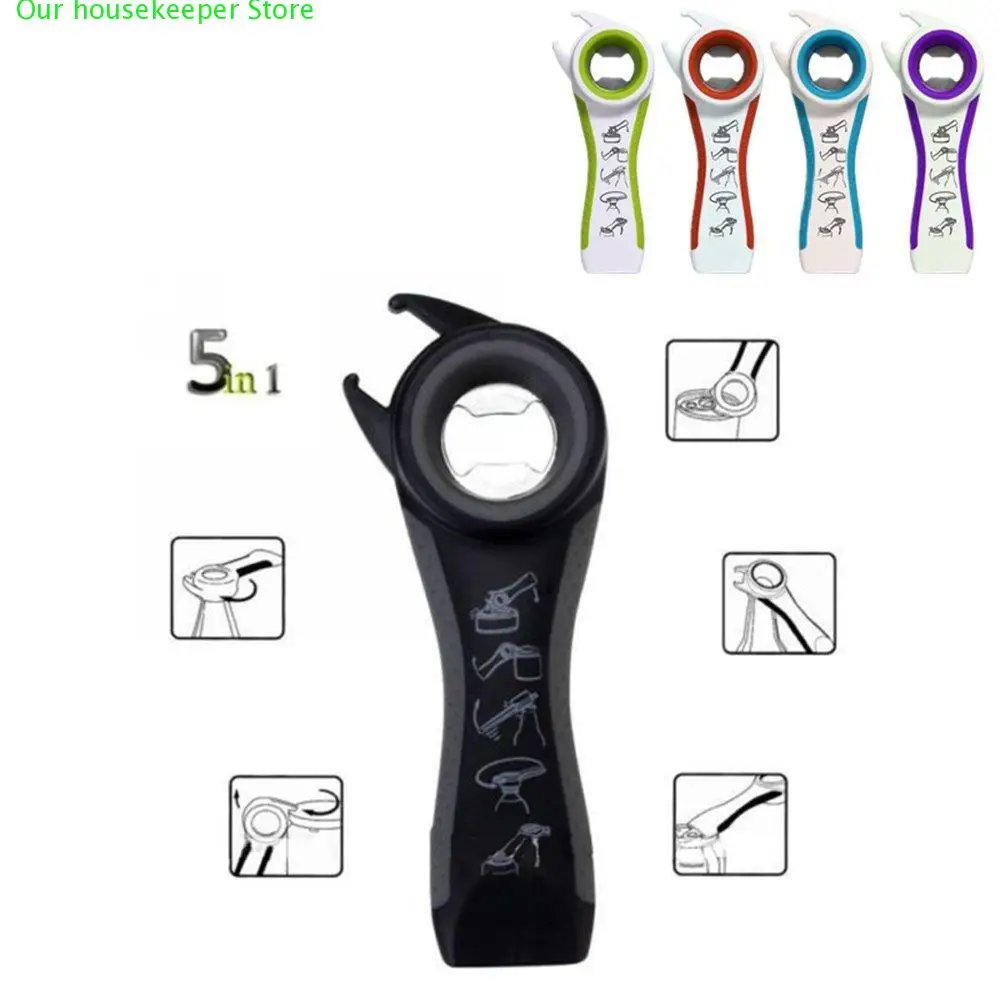 

5 in 1 Creative Multifunction Stainless Steel Can Opener Beer Bottle Opener Super Good Jar Opener Kitchen Tool
