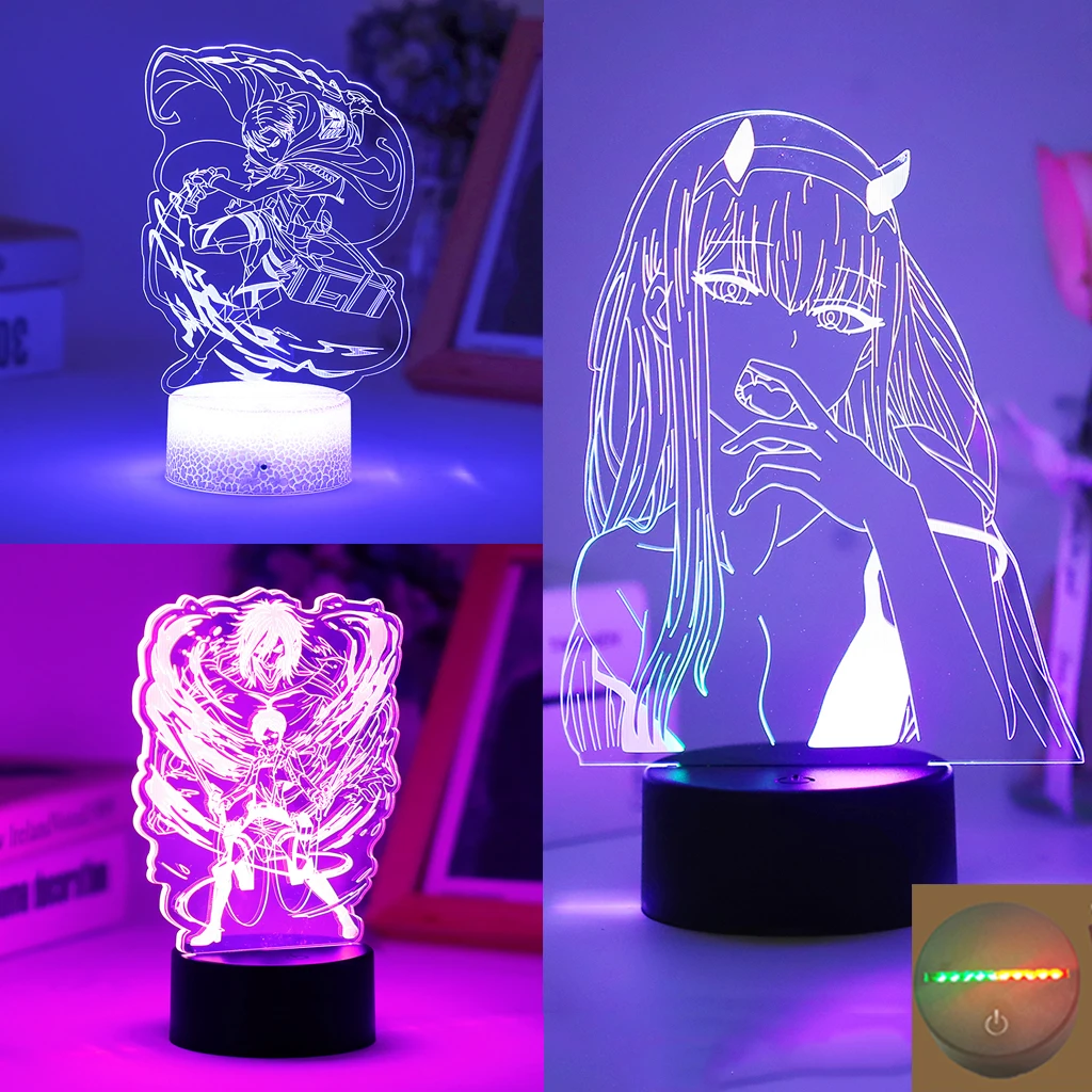 

Two Tone Led Night Light Attack On Titan Manga Lamp Anime Gintama Tokyo Revengers For Kids Room Decor Banana Fish Christmas Gift