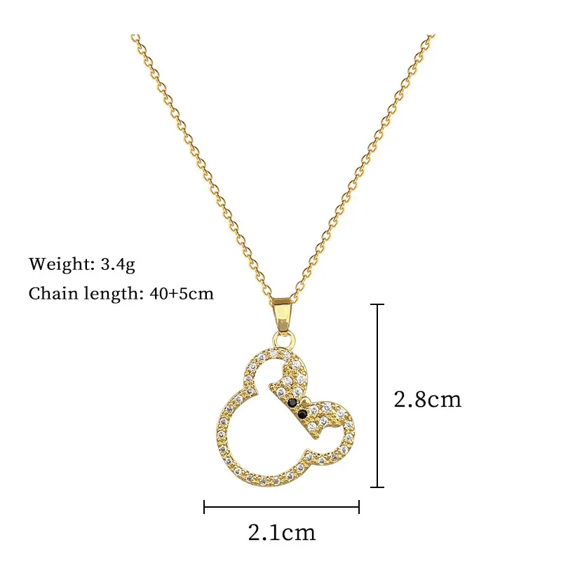 Ожерелье с кулоном Микки и Минни из нержавеющей стали