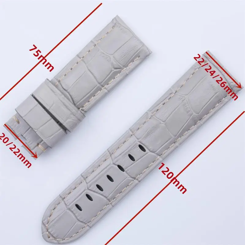 Браслет для часов из натуральной кожи с защитой от пота 22/24/26 мм