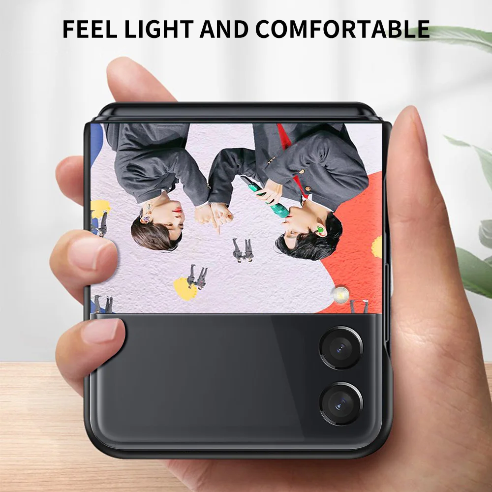 hot kpop bts boys hard pc phone case for samsung galaxy z flip black cover for galaxy z flip 3 5g foldable shockproof case coque free global shipping