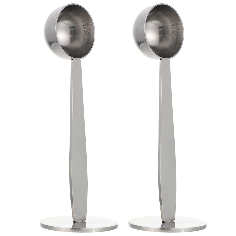 

2pcs Multifunctional Coffee Spoon Coffee Espresso Tamper Coffee Presser Coffee Powder Spoon