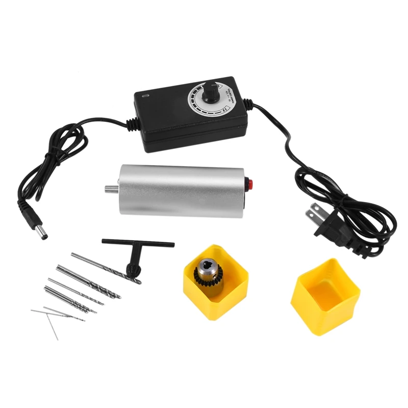 

0.3Mm-4Mm Adjustable Mini Electric Hand Drill Aluminum Portable Handheld Drill For Diy Pcb With 2A Dc5v-12V Power Supply Control