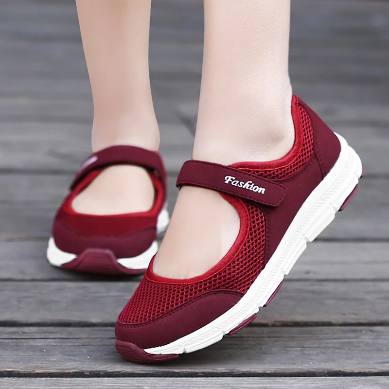 Women's Sneakers 2021 Flat Casual Shoes Mesh Fashion Walking Summer Shoes For Women White Round Head Soft Light Ladies Footwear