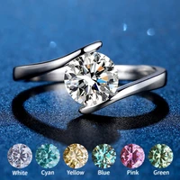 real moissanite ring opening adjustable petite twisted design sterling silver simulated diamond rings birthday gifts for girls