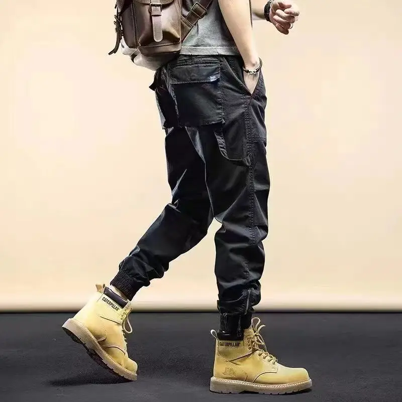 

Casual Cotton Pocket Military Cargo Pants Men Combat Army Work Wear-Resistant Overalls Trousers Plus Size Straight Pants B06
