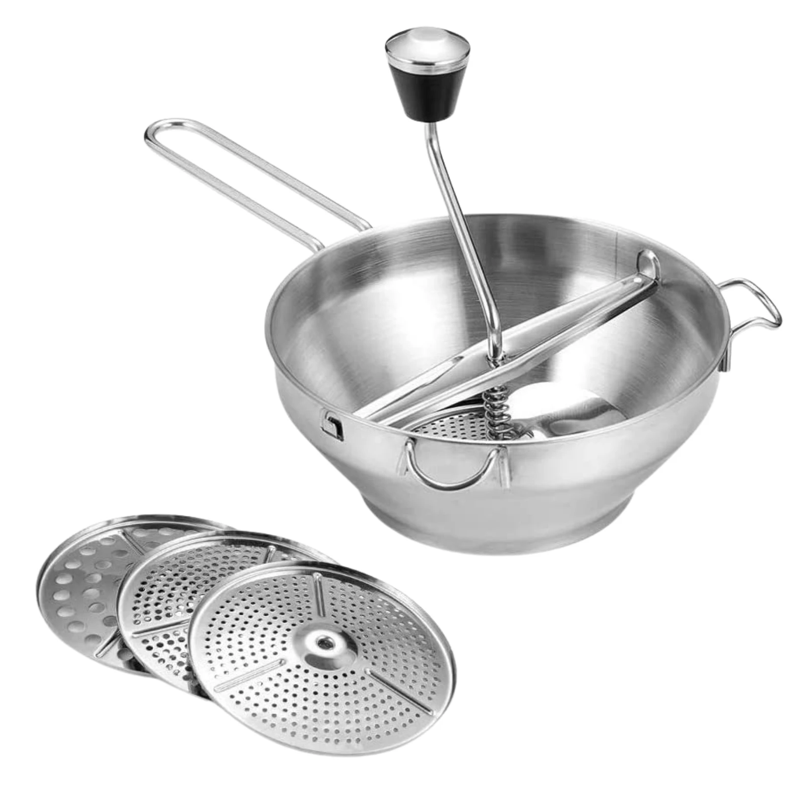 

Ergonomic Food Mill Hand Crank Food Grinder Grain Mill Hand Crank With 3 Food Grinder Discs For Mashing Grating Fruits