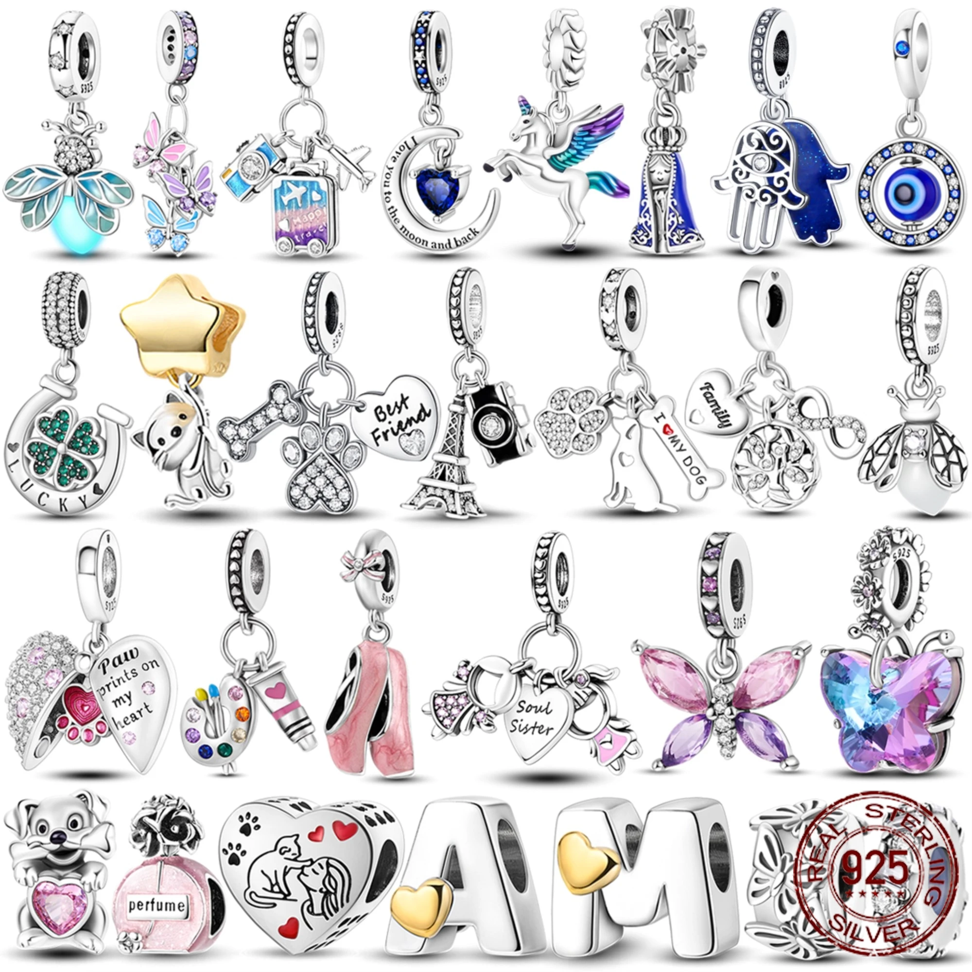 Лидер продаж 2024 подвески из стерлингового серебра 925 пробы розовая бабочка