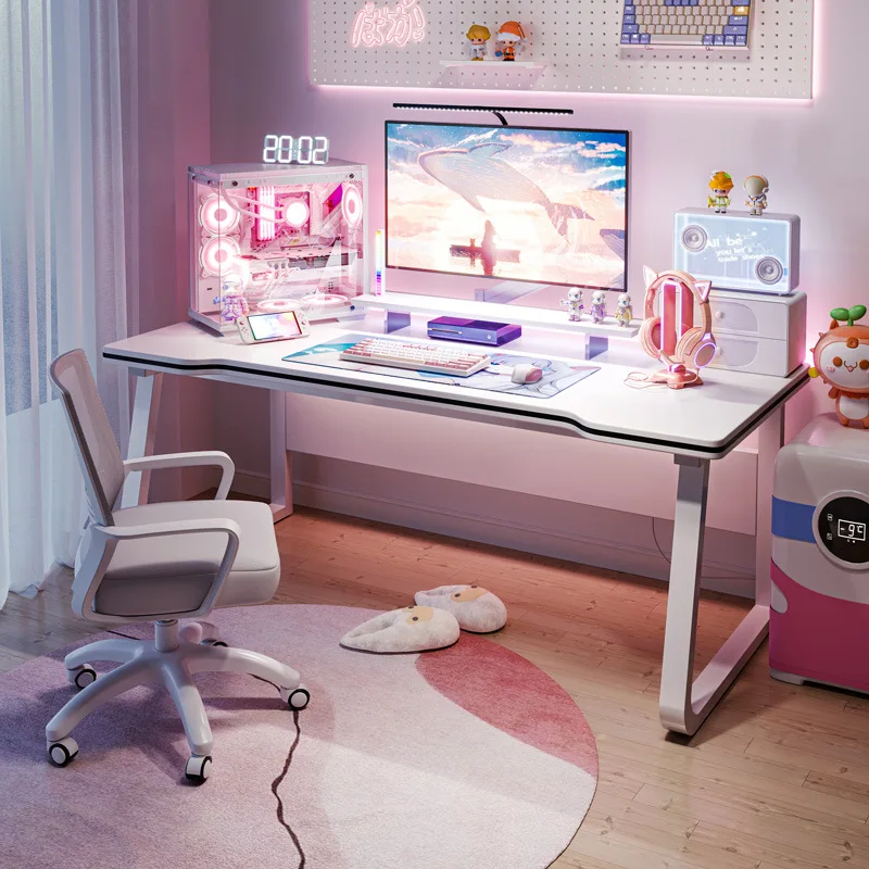 

Aoliviya Sh New White Computer Desk Desktop Home Game Tables Internet Celebrity Live Broadcast Girl Bedroom Table Simple Desk De