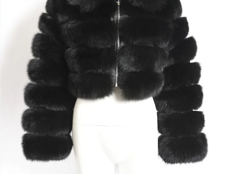 Winter Clothes Women Warm 2022 New style Imitation Fur Short Coat Fashion Stand Collar Zipper Long sleeve Coats Outwear