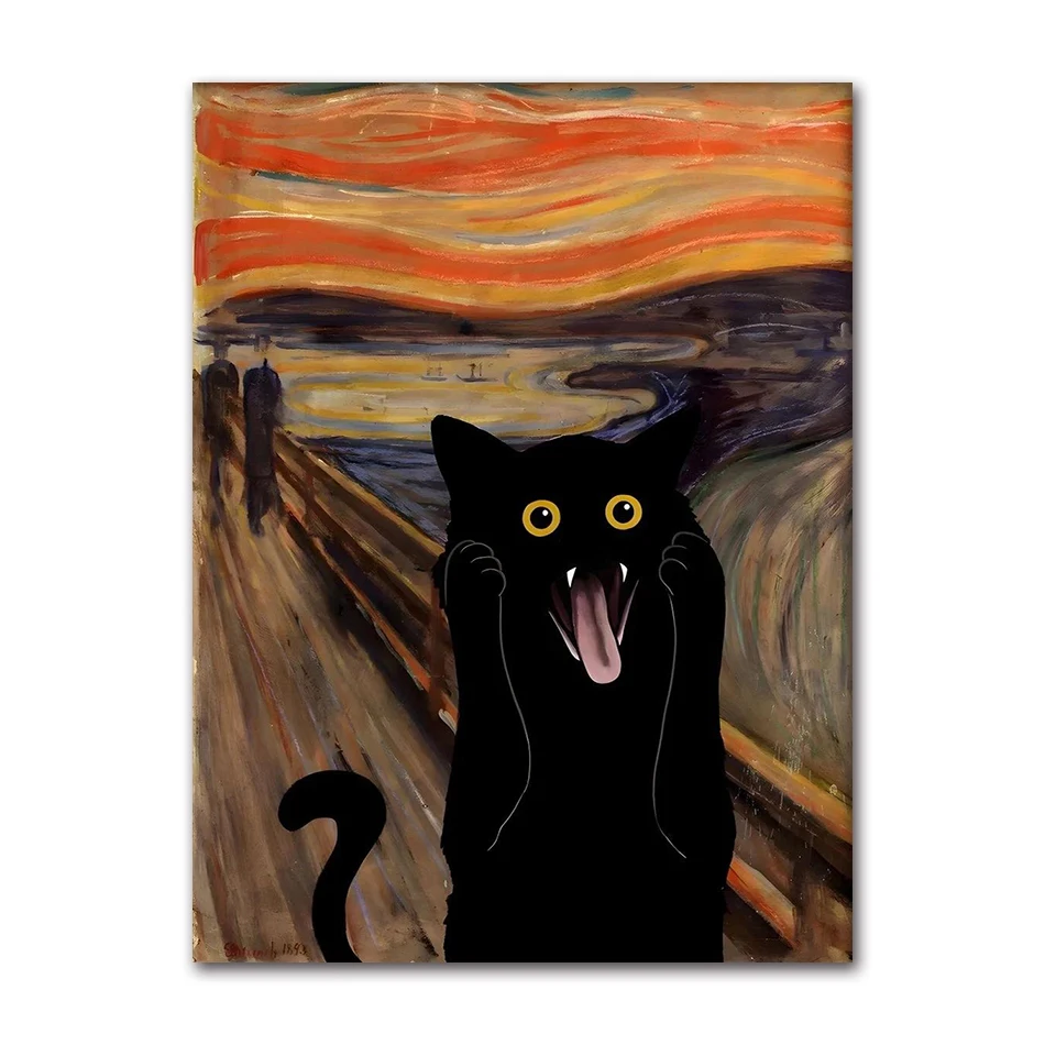 

Классическая картина маслом "Непослушная кошка", AliPaint