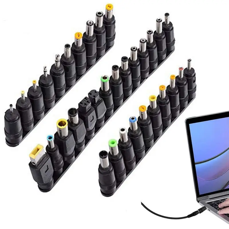 

Universal Power Adapter Laptop 34pcs DC Power Adapter Kits 5.5x2.1mm Cable Compatibility Laptop Power Supply Plug Jack Sets