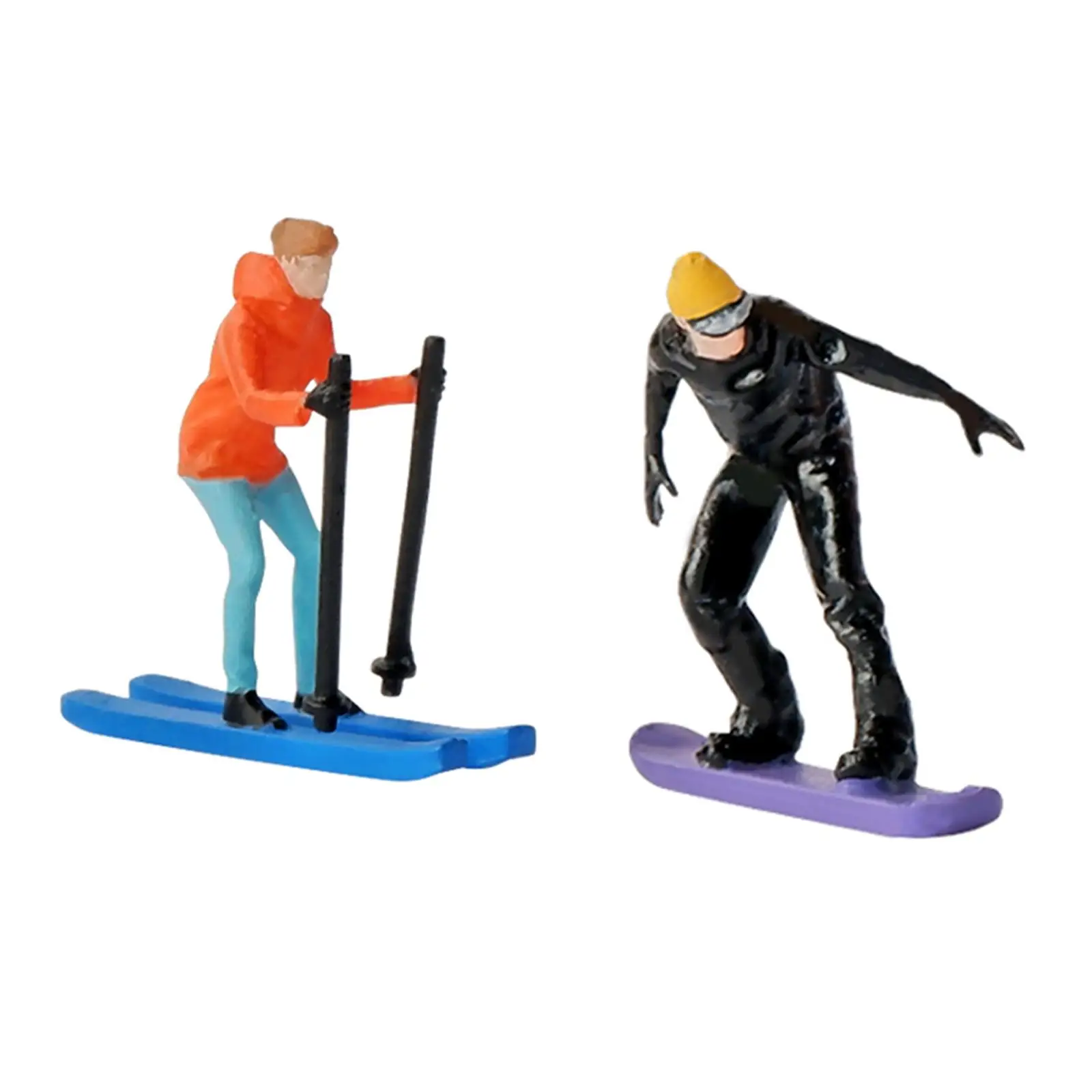 

Модель для катания на лыжах в масштабе 1:64, фигурки для катания на мини-лыжах, модель для песочного стола «сделай сам», украшение для расстановки сцены