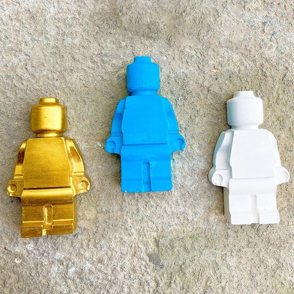 Силиконовая форма в виде роботов для свечей 3D Строительные блоки шоколада